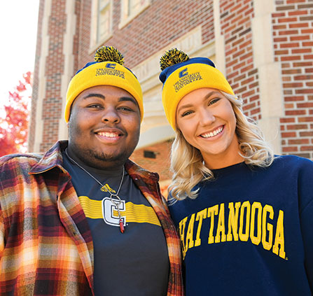 Photo of two students smiling. Links to Donor-Advised Funds